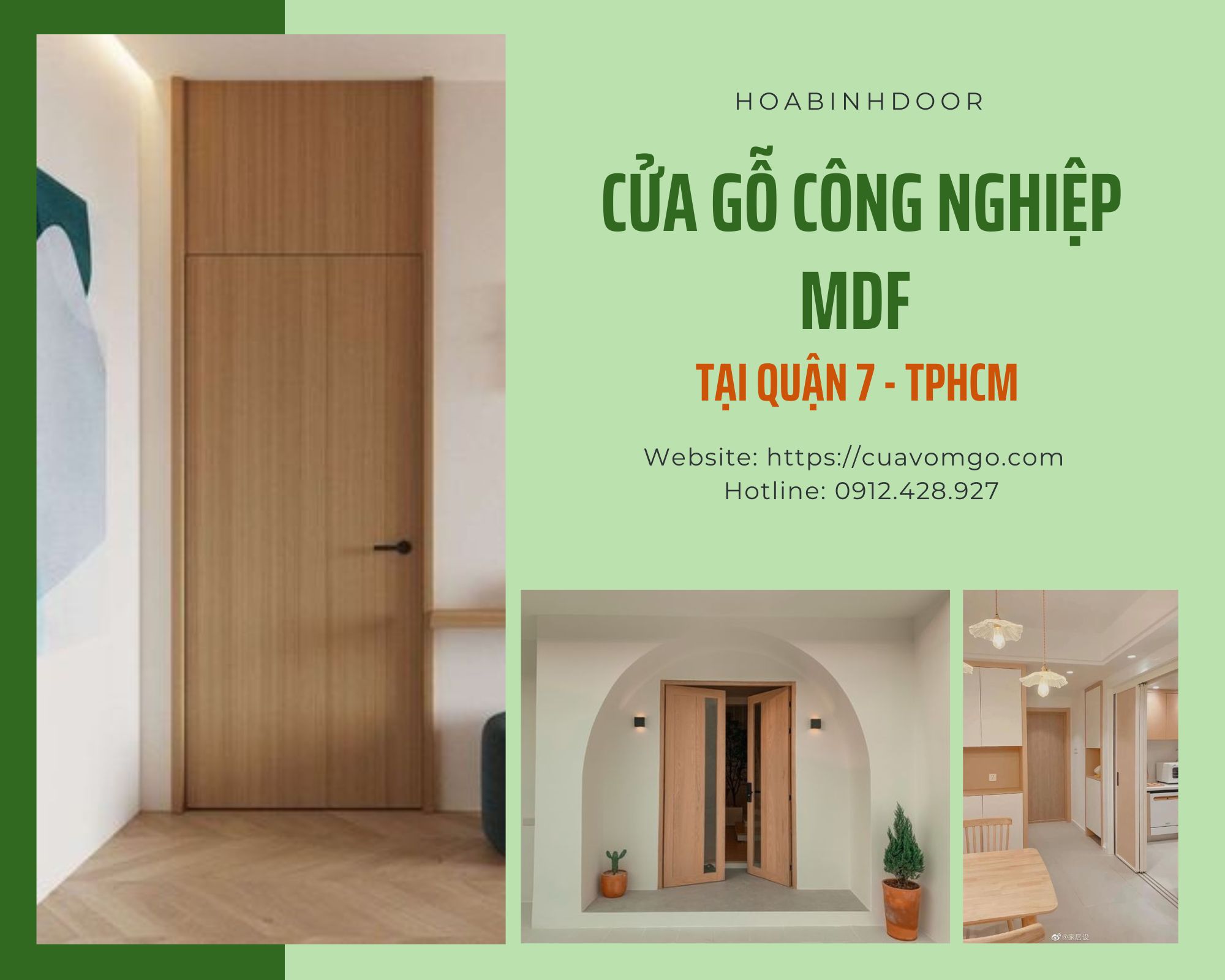 Cửa gỗ công nghiệp MDF tại Quận 7  cửa gỗ cao cấp